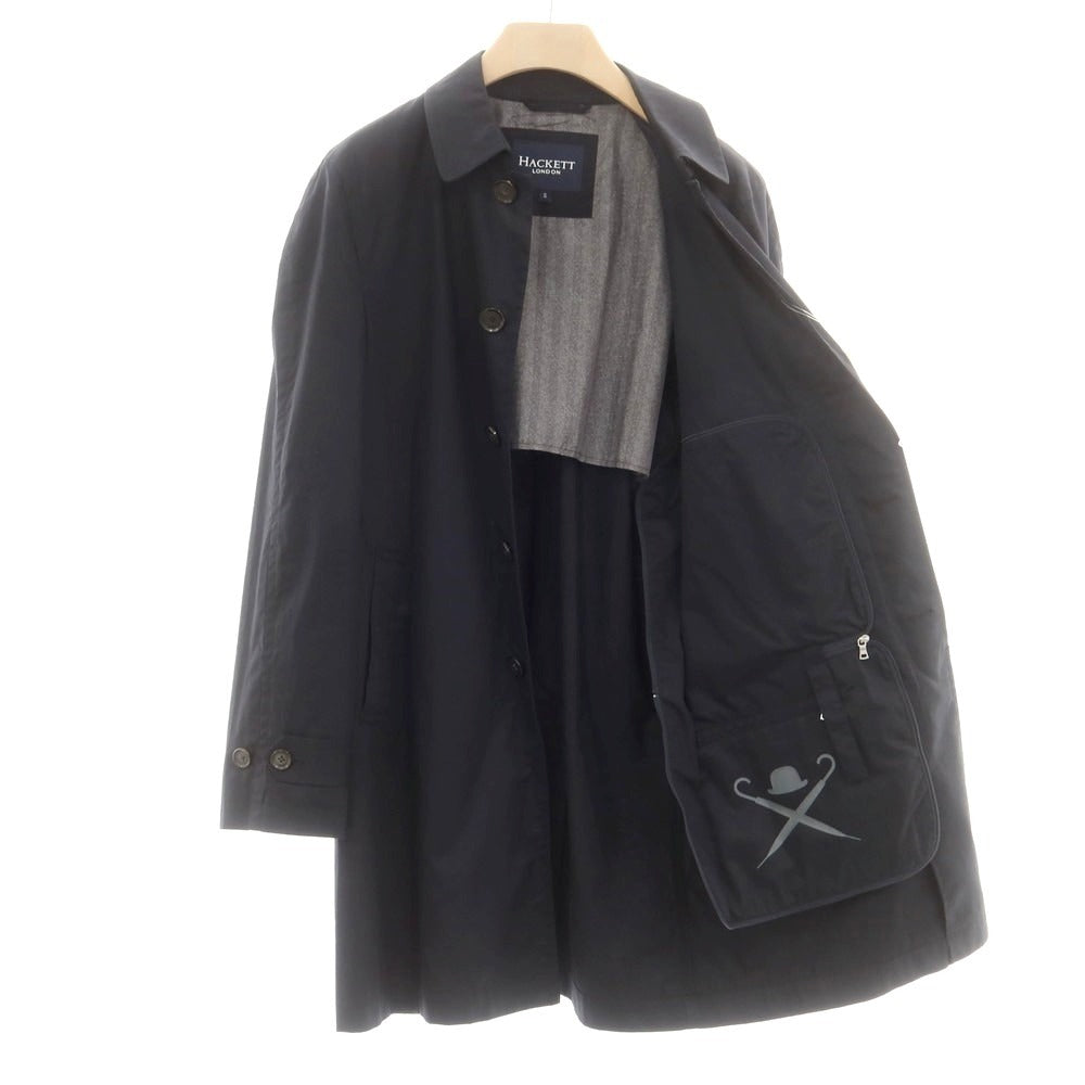 【中古】ハケットロンドン HACKETT LONDON コットン ステンカラーコート ブラック【サイズS】【 状態ランクB 】【 メンズ 】[DPD]