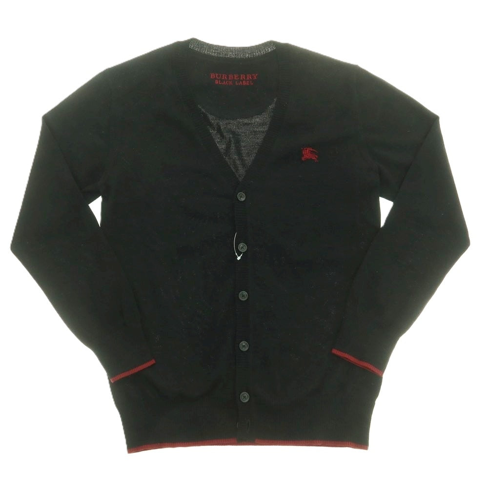 【中古】バーバリーブラックレーベル BURBERRY BLACK LABEL ハイゲージ ウール カーディガン ブラック【 2 】【 状態ランクB 】【 メンズ 】