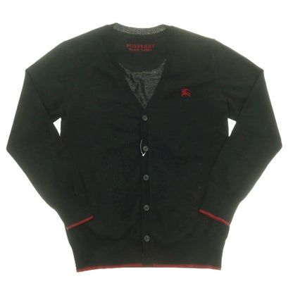 【中古】バーバリーブラックレーベル BURBERRY BLACK LABEL ハイゲージ ウール カーディガン ブラック【 2 】【 状態ランクB 】【 メンズ 】