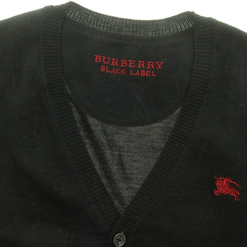 【中古】バーバリーブラックレーベル BURBERRY BLACK LABEL ハイゲージ ウール カーディガン ブラック【 2 】【 状態ランクB 】【 メンズ 】