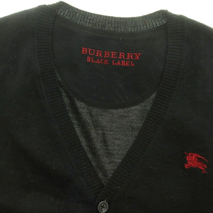 【中古】バーバリーブラックレーベル BURBERRY BLACK LABEL ハイゲージ ウール カーディガン ブラック【 2 】【 状態ランクB 】【 メンズ 】