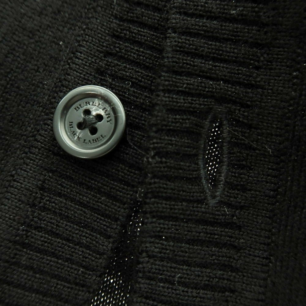 【中古】バーバリーブラックレーベル BURBERRY BLACK LABEL ハイゲージ ウール カーディガン ブラック【 2 】【 状態ランクB 】【 メンズ 】