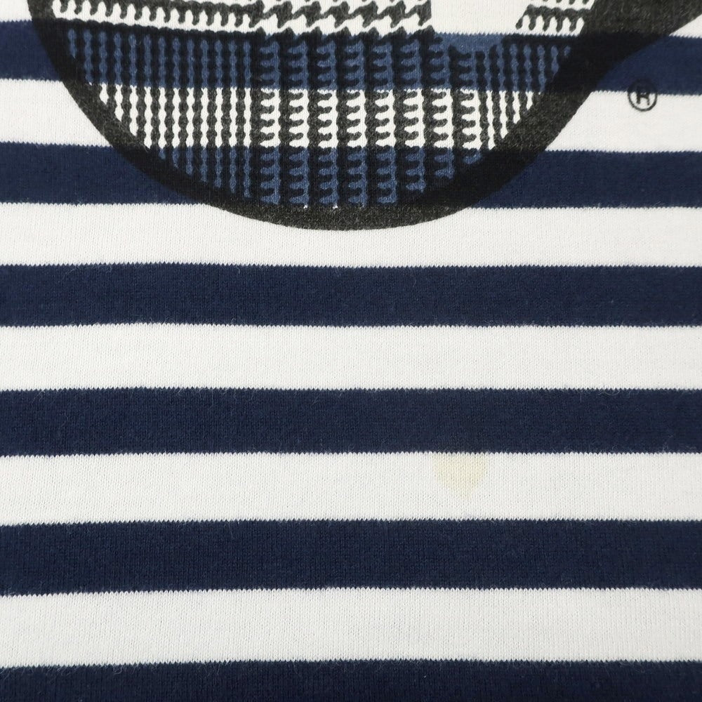 [Used] TAKEO KIKUCHI × The Rolling Stones Cotton Border Crew Neck Short Sleeve T-Shirt Navy x White [2] [Condition Rank C] [Men&