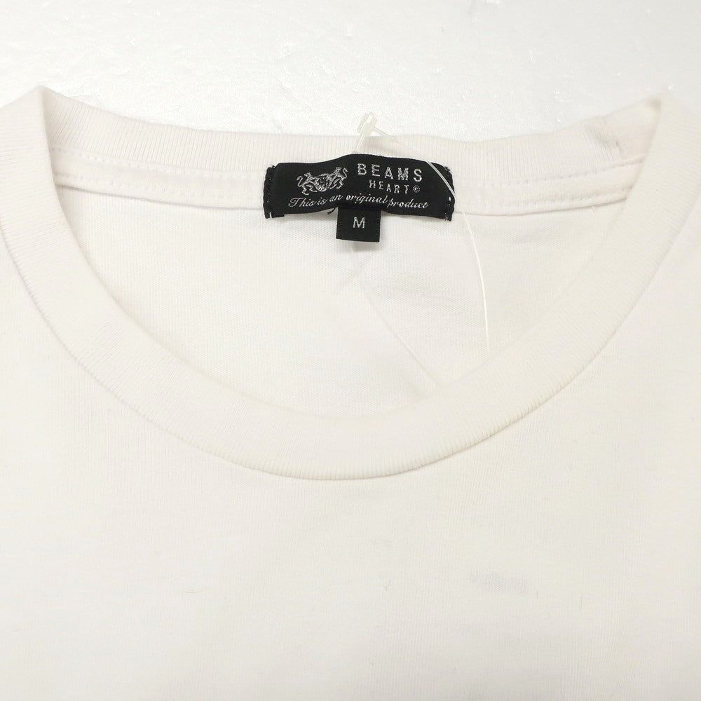 【中古】ビームスハート BEAMS HEART コットン クルーネック 半袖Ｔシャツ ホワイト【 M 】【 状態ランクC 】【 メンズ 】 [BPD]