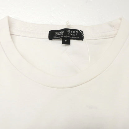 【中古】ビームスハート BEAMS HEART コットン クルーネック 半袖Ｔシャツ ホワイト【 M 】【 状態ランクC 】【 メンズ 】 [BPD]