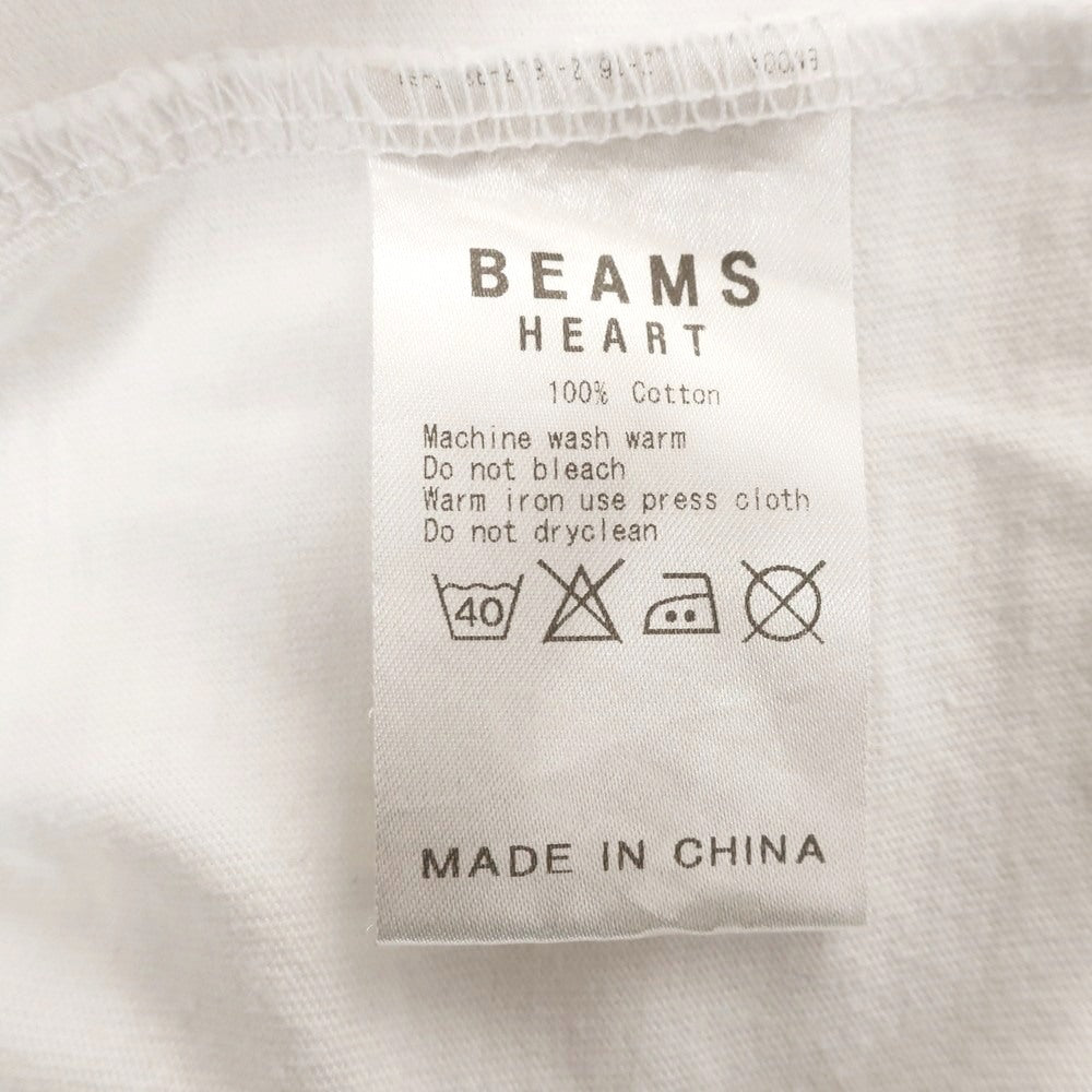 【中古】ビームスハート BEAMS HEART コットン クルーネック 半袖Ｔシャツ ホワイト【 M 】【 状態ランクC 】【 メンズ 】 [BPD]