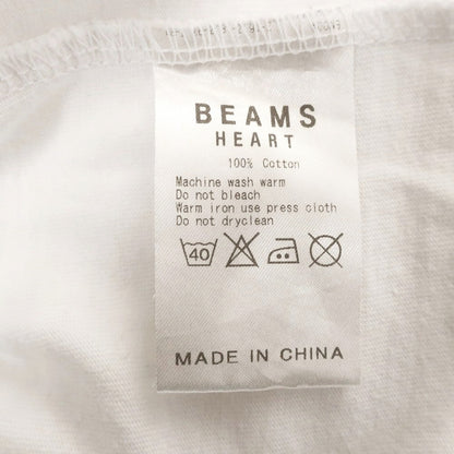 【中古】ビームスハート BEAMS HEART コットン クルーネック 半袖Ｔシャツ ホワイト【 M 】【 状態ランクC 】【 メンズ 】 [BPD]