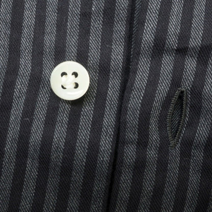 [Used] Luigi Borrelli Cotton Striped Wide Collar Casual Shirt Black x Gray [37] [Condition Rank B] [Men&