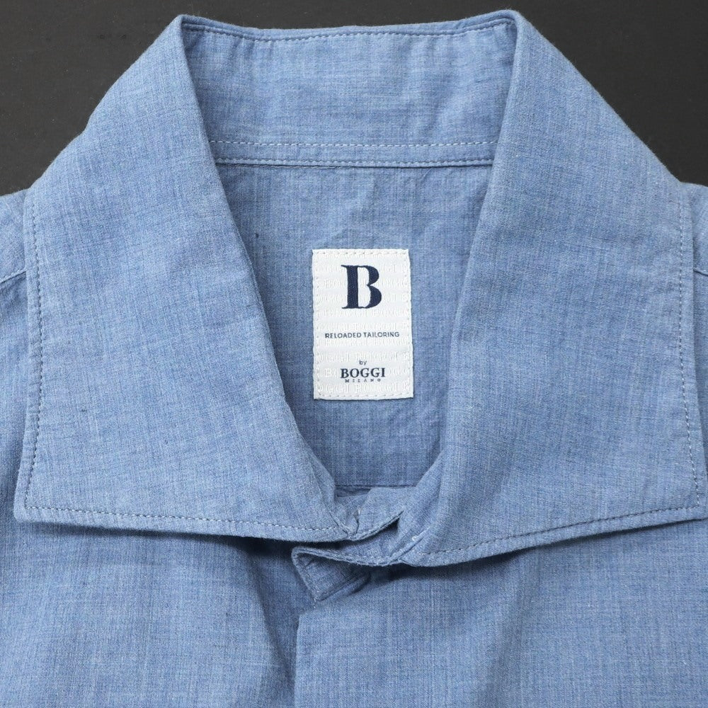 [Used] BOGGI Cotton Wide Collar Casual Shirt Blue [S] [Condition Rank B] [Men&