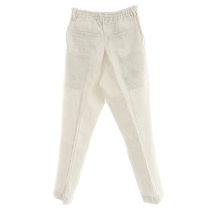 [Used] SHIPS x RAXA Linen Striped Casual Slacks Pants White x Ash Brown [M] [Condition Rank B] [Men&