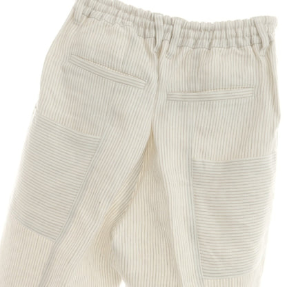 [Used] SHIPS x RAXA Linen Striped Casual Slacks Pants White x Ash Brown [M] [Condition Rank B] [Men&