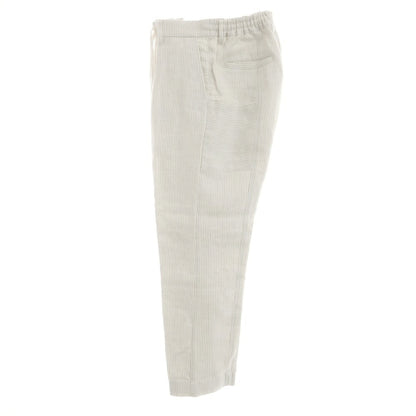 [Used] SHIPS x RAXA Linen Striped Casual Slacks Pants White x Ash Brown [M] [Condition Rank B] [Men&