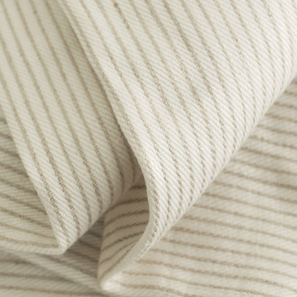 [Used] SHIPS x RAXA Linen Striped Casual Slacks Pants White x Ash Brown [M] [Condition Rank B] [Men&