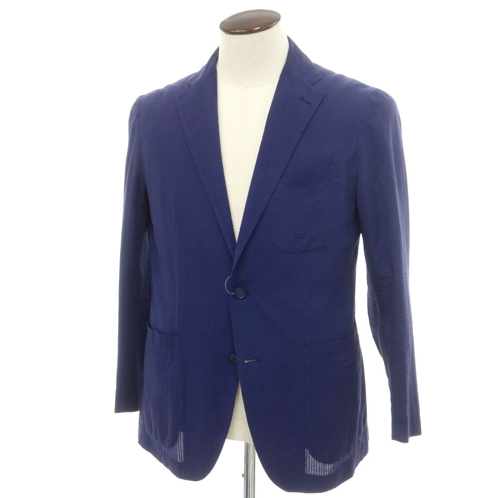 [Used] TAGLIATORE Seersucker Cotton Casual Jacket Light Navy [48] [Condition Rank D] [Men&