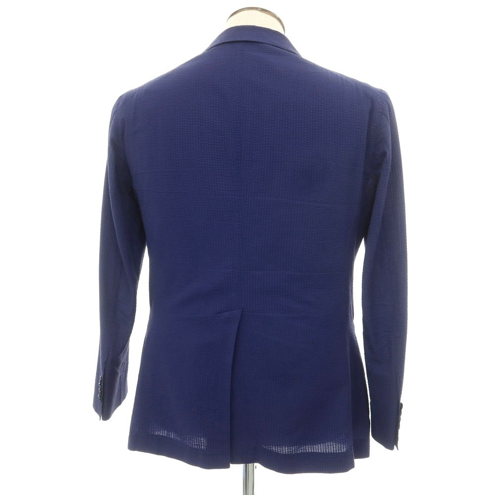 [Used] TAGLIATORE Seersucker Cotton Casual Jacket Light Navy [48] [Condition Rank D] [Men&