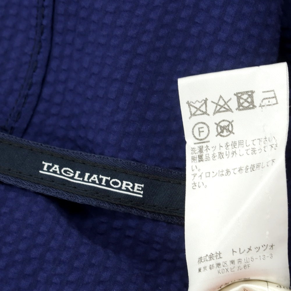 [Used] TAGLIATORE Seersucker Cotton Casual Jacket Light Navy [48] [Condition Rank D] [Men&
