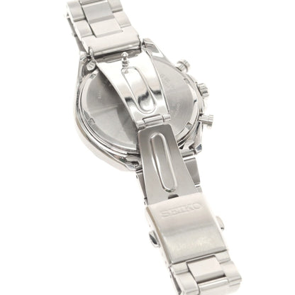 【中古】セイコー SEIKO V175-0FA0 ソーラー クロノグラフ 腕時計 シルバーxブラック【 状態ランクB 】【 メンズ 】