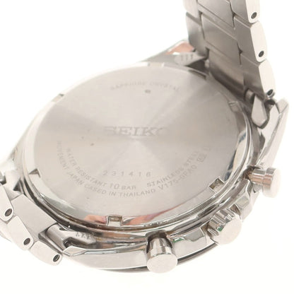 【中古】セイコー SEIKO V175-0FA0 ソーラー クロノグラフ 腕時計 シルバーxブラック【 状態ランクB 】【 メンズ 】