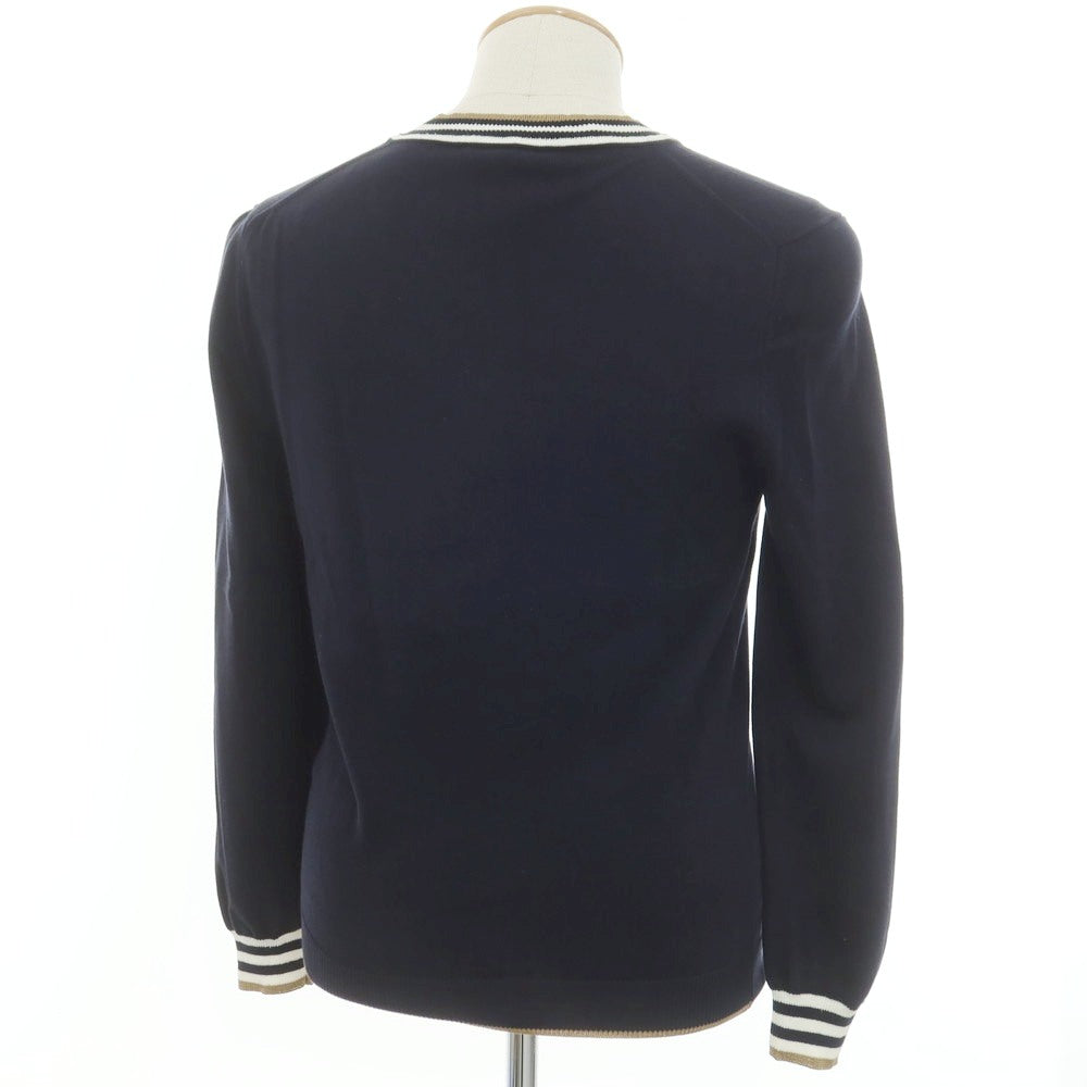 [Used] ESTNATION Cotton Linen Polyester V-neck Pullover Knit Navy [S] [Condition Rank B] [Men&