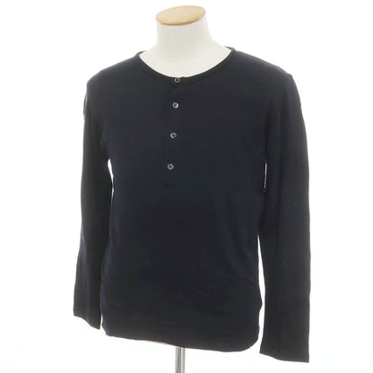 [Used] MAJESTIC FILATURES HOMME Cotton Cashmere Henley Neck Long Sleeve T-Shirt Dark Navy [XS] [Condition Rank B] [Men&