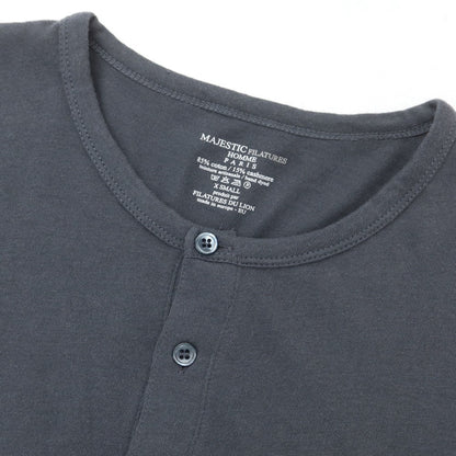 [Used] MAJESTIC FILATURES HOMME Cotton Cashmere Henley Neck Long Sleeve T-Shirt Gray [XS] [Condition Rank B] [Men&