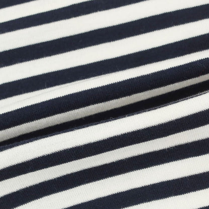 [Used] Letroyes Cotton Border V-neck Pocket Short Sleeve T-shirt White x Navy [M] [Condition Rank C] [Men&