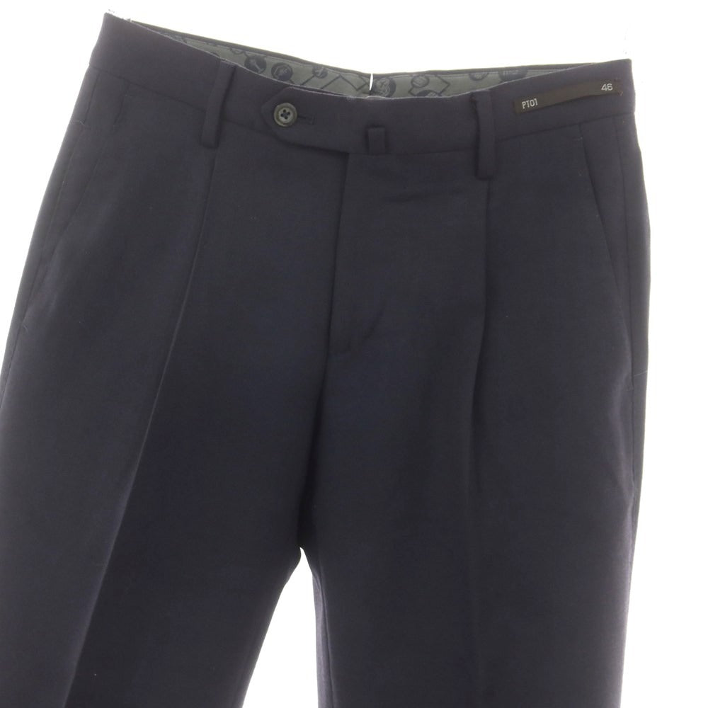 【中古】ピーティーゼロウーノ PT01 ストレッチウールポリエステル ドレススラックスパンツ ネイビー【 46 】【 状態ランクB 】【 メンズ 】