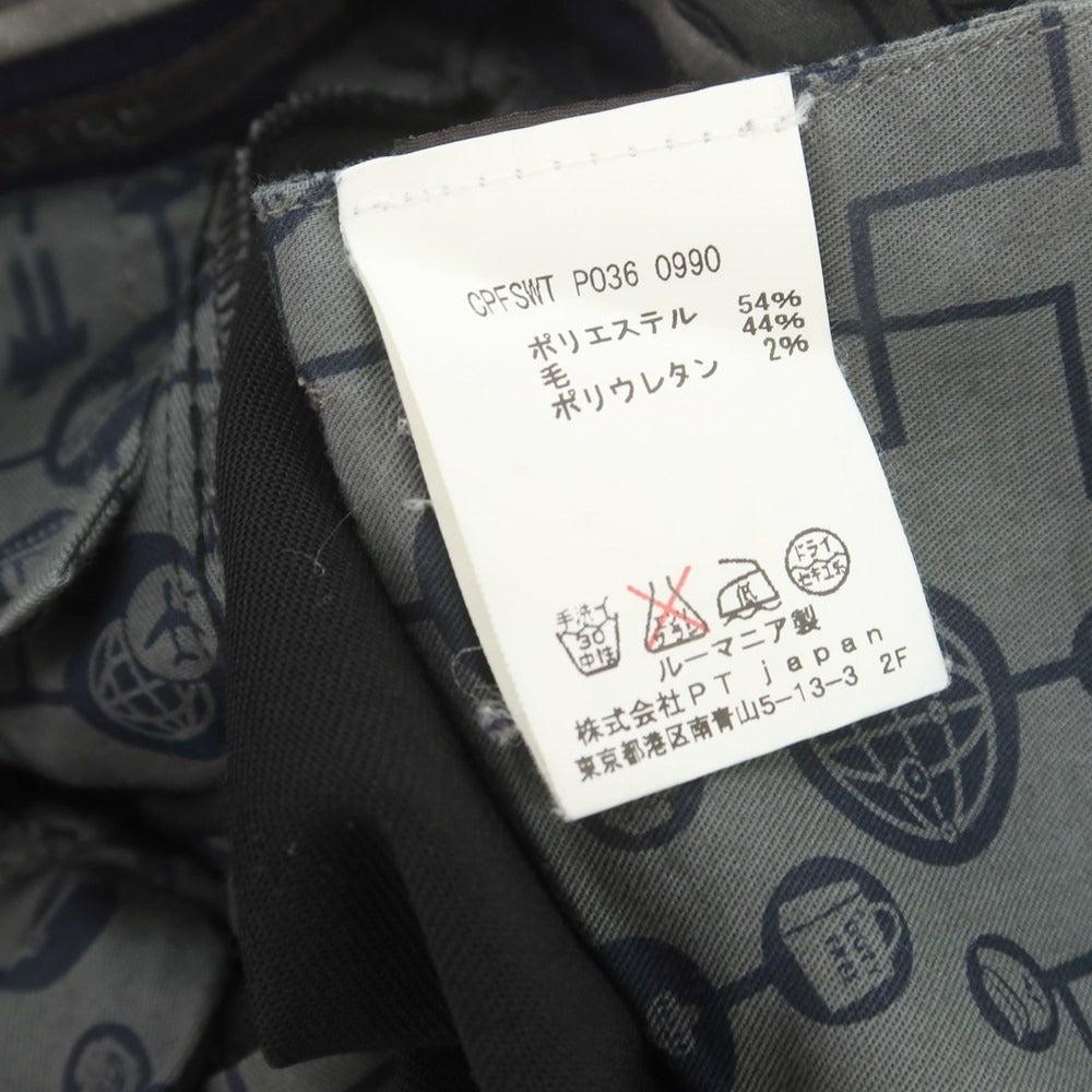 【中古】ピーティーゼロウーノ PT01 ストレッチポリエステルウール ドレススラックスパンツ ブラック【 44 】【 状態ランクB 】【 メンズ 】