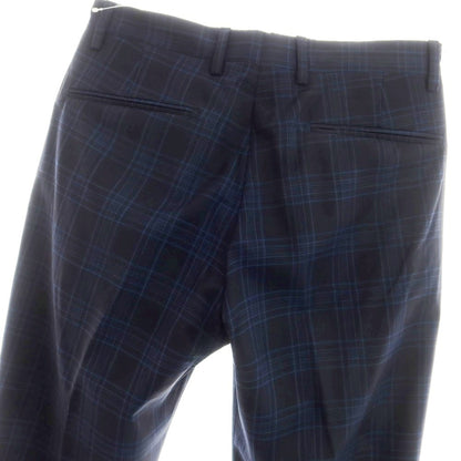 【中古】ブリリア1949 BRIGLIA 1949 ウール系 チェック ドレススラックスパンツ ネイビーxブルー【 48 】【 状態ランクD 】【 メンズ 】