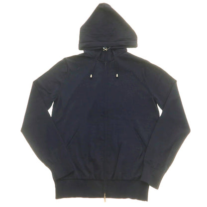 【中古】フィリッポ デ ローレンティス FILIPPO DE LAURENTIIS ハイゲージ ウール ダブルジップ ニット パーカー ネイビー【 46 】【 状態ランクB 】【 メンズ 】