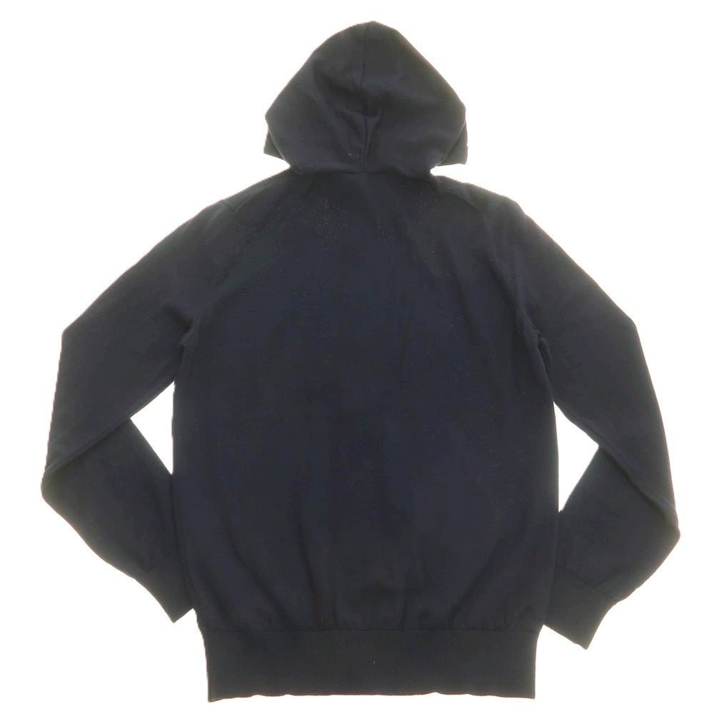 【中古】フィリッポ デ ローレンティス FILIPPO DE LAURENTIIS ハイゲージ ウール ダブルジップ ニット パーカー ネイビー【 46 】【 状態ランクB 】【 メンズ 】