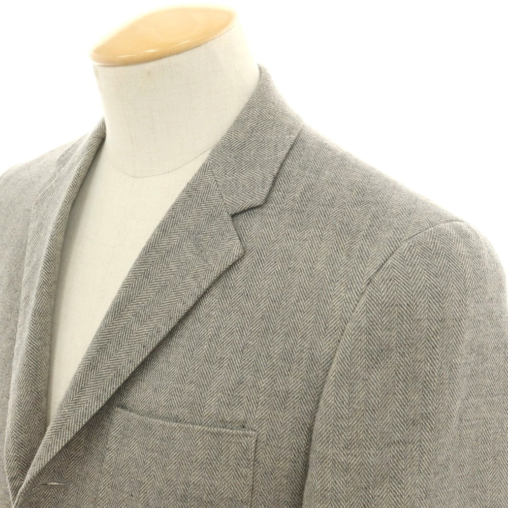 【中古】ビューティアンドユースユナイテッドアローズ BEAUTY&amp;YOUTH UNITED ARROWS リネンウールナイロン ヘリンボーン織り 3B テーラードジャケット グレージュ【 S 】【 状態ランクC 】【 メンズ 】