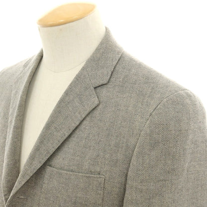 【中古】ビューティアンドユースユナイテッドアローズ BEAUTY&amp;YOUTH UNITED ARROWS リネンウールナイロン ヘリンボーン織り 3B テーラードジャケット グレージュ【 S 】【 状態ランクC 】【 メンズ 】