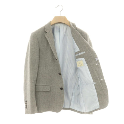 【中古】ビューティアンドユースユナイテッドアローズ BEAUTY&amp;YOUTH UNITED ARROWS リネンウールナイロン ヘリンボーン織り 3B テーラードジャケット グレージュ【 S 】【 状態ランクC 】【 メンズ 】