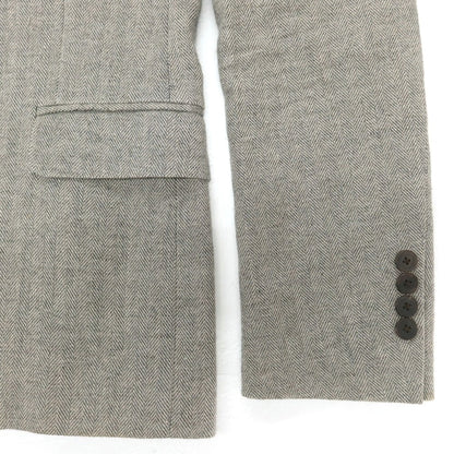 【中古】ビューティアンドユースユナイテッドアローズ BEAUTY&amp;YOUTH UNITED ARROWS リネンウールナイロン ヘリンボーン織り 3B テーラードジャケット グレージュ【 S 】【 状態ランクC 】【 メンズ 】