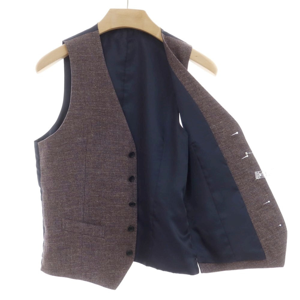 [Used] EADEM Linen Gilet Vest Ash Brown x Navy [44] [Condition Rank B] [Men&