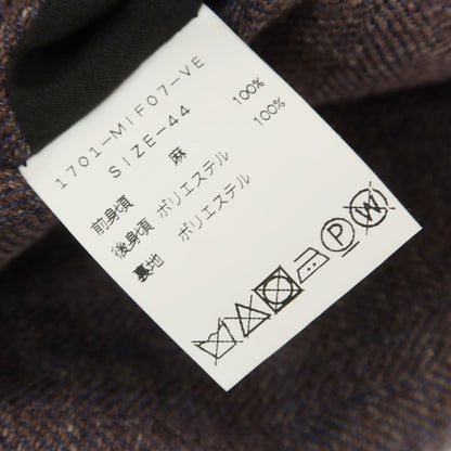 [Used] EADEM Linen Gilet Vest Ash Brown x Navy [44] [Condition Rank B] [Men&