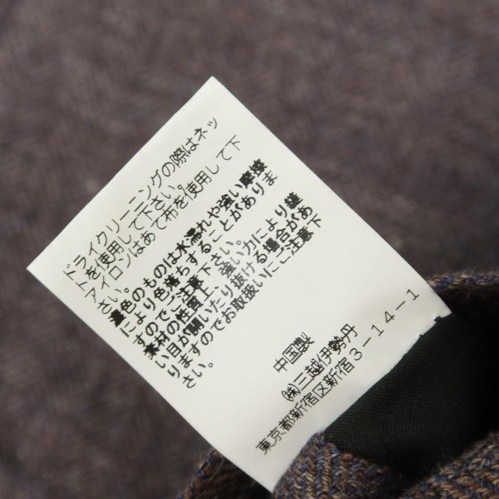 [Used] EADEM Linen Gilet Vest Ash Brown x Navy [44] [Condition Rank B] [Men&