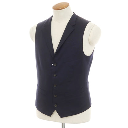 [Used] TAKEO KIKUCHI Wool Gilet Vest Dark Navy x Bordeaux [3] [Condition Rank A] [Men&