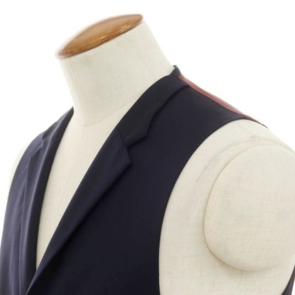 [Used] TAKEO KIKUCHI Wool Gilet Vest Dark Navy x Bordeaux [3] [Condition Rank A] [Men&