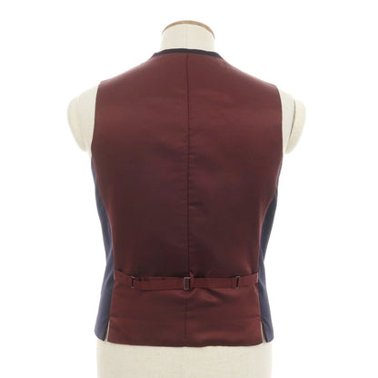 [Used] TAKEO KIKUCHI Wool Gilet Vest Dark Navy x Bordeaux [3] [Condition Rank A] [Men&
