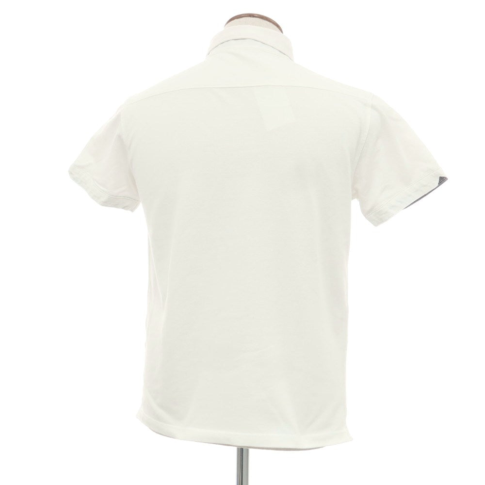 【中古】フレッドペリー FRED PERRY コットンポリエステル 鹿の子 ボタンダウン 半袖ポロシャツ ホワイト【 M 】【 状態ランクB 】【 メンズ 】