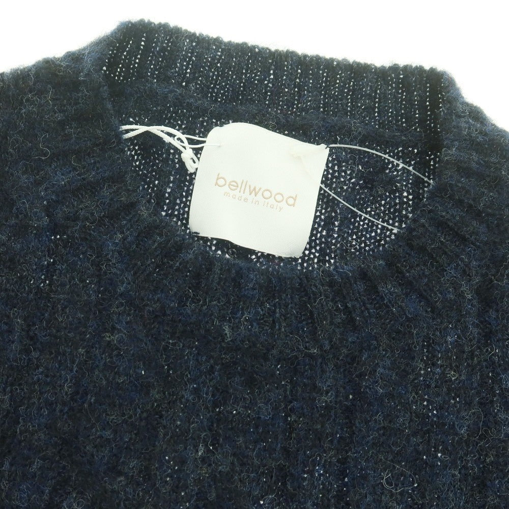 【中古】ベルウッド Bellwood ウール クルーネック プルオーバーニット ネイビー【サイズ46】【 状態ランクA 】【 メンズ 】 [DPD]