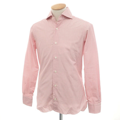 [Used] BARBA DANDY LIFE Cotton Graph Check Wide Collar Casual Shirt Red x White [38] [Condition Rank A] [Men&