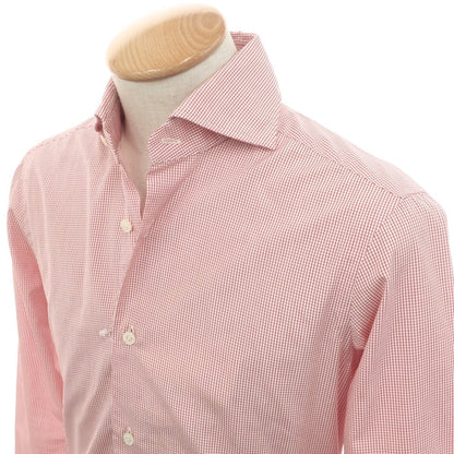 [Used] BARBA DANDY LIFE Cotton Graph Check Wide Collar Casual Shirt Red x White [38] [Condition Rank A] [Men&