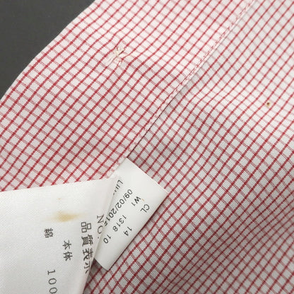 [Used] BARBA DANDY LIFE Cotton Graph Check Wide Collar Casual Shirt Red x White [38] [Condition Rank A] [Men&