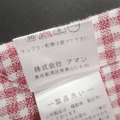 [Used] Finamore Cotton Gingham Check Horizontal Collar Casual Shirt Red x White [39] [Condition Rank B] [Men&