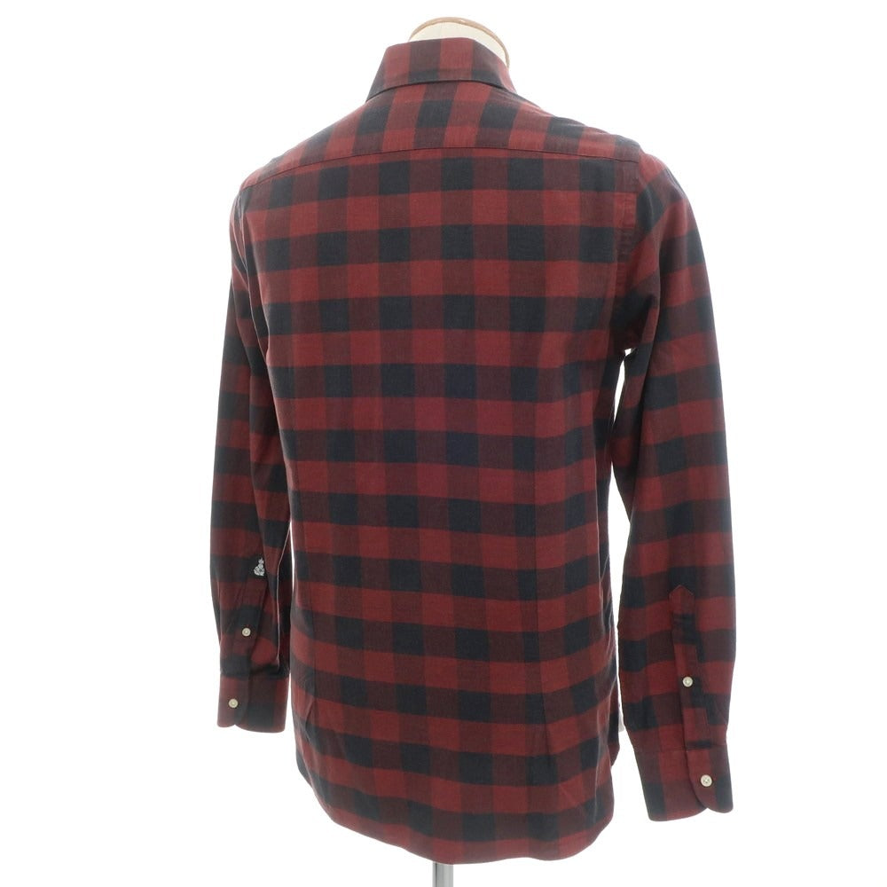 [Used] GUY ROVER Cotton Check Horizontal Collar Casual Shirt Red x Black [S] [Condition Rank C] [Men&