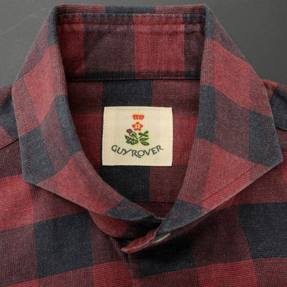 [Used] GUY ROVER Cotton Check Horizontal Collar Casual Shirt Red x Black [S] [Condition Rank C] [Men&