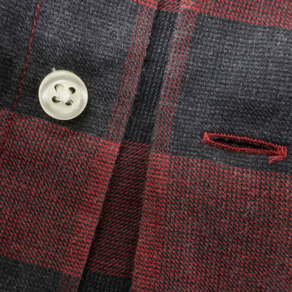 [Used] GUY ROVER Cotton Check Horizontal Collar Casual Shirt Red x Black [S] [Condition Rank C] [Men&